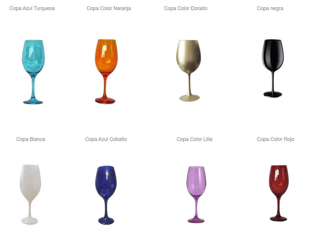 copas acrilicas de colores